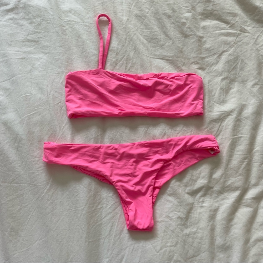 Frankie’s Hot Pink Cannes One Shoulder Bikini